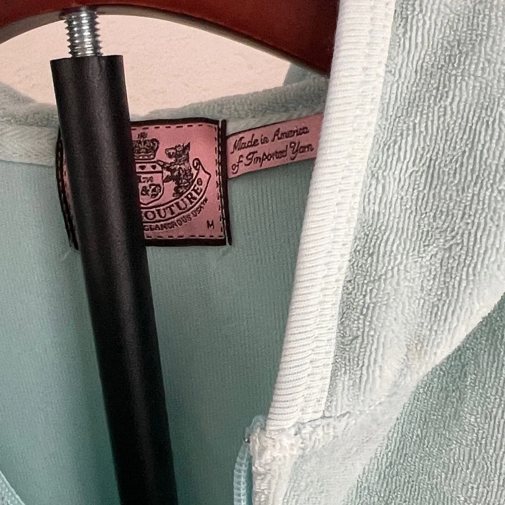 Juicy Couture Terry Light Mint Blue Zip-Up Hoodie (M) and Pants (P) Set - Picture 2 of 7